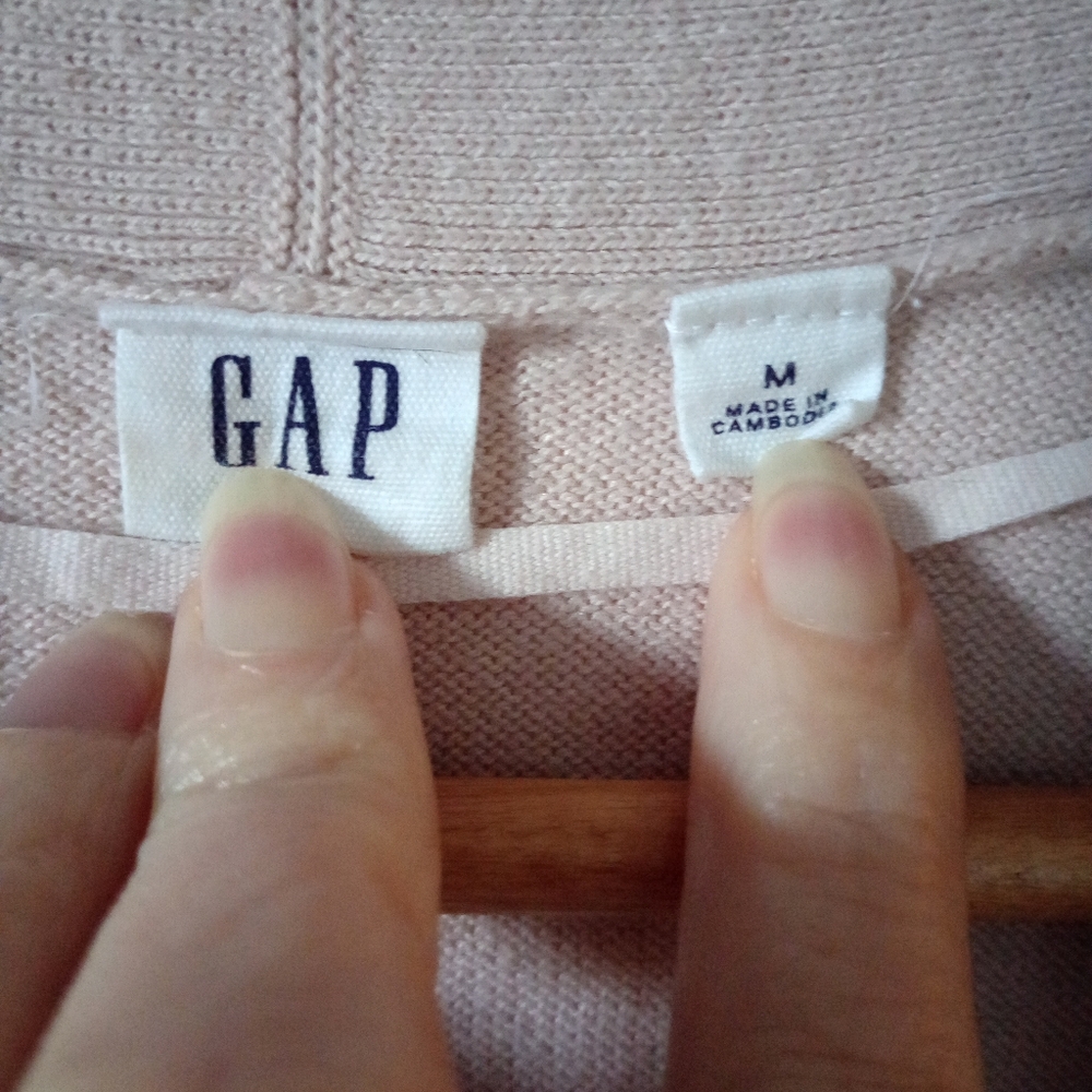 Gap Light Dusty Rose Open Front Cardigan Kimono With Pockets Size Medium - Picture 12 of 14